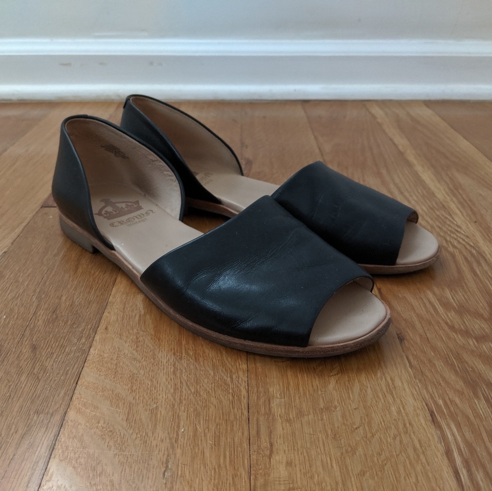 Black Leather Sandal With Heel